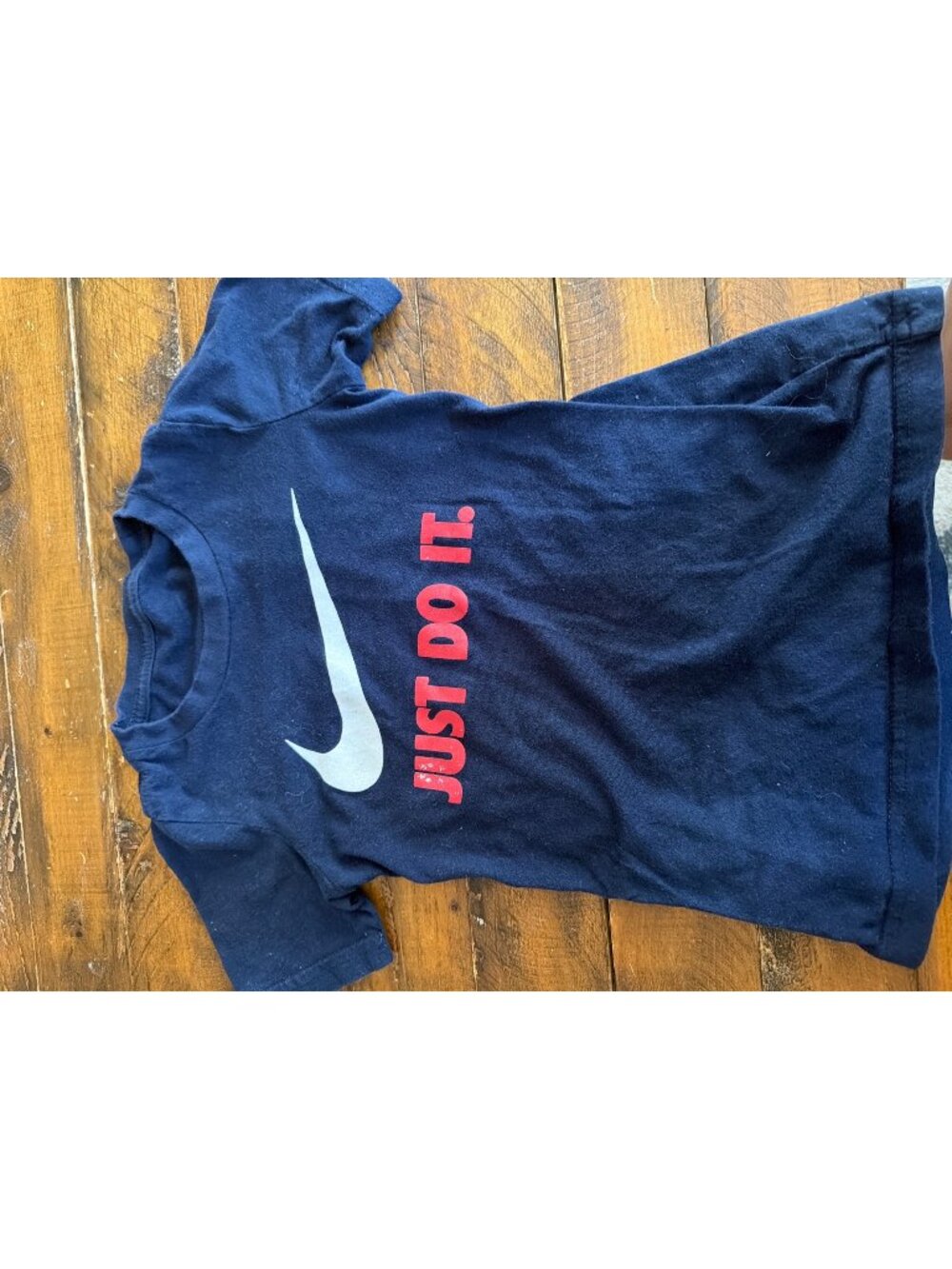Nike Toddler Navy Blue T-Shirt With Swoosh Logo & "Just Do It" Design Short Slee